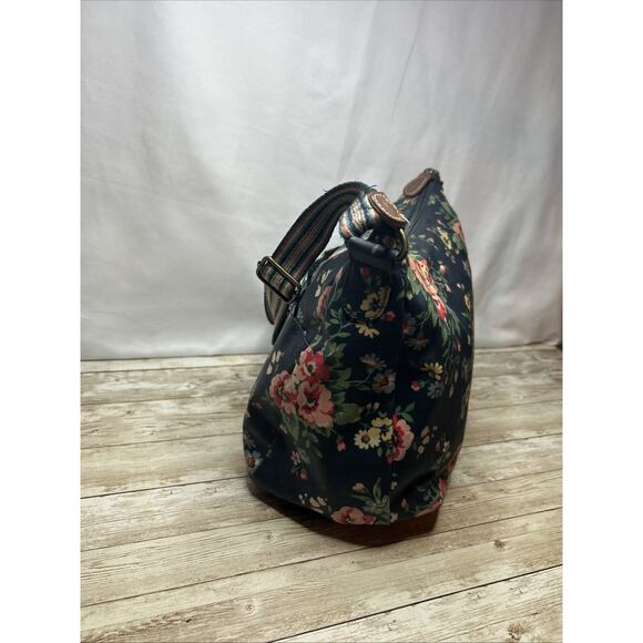 Cath Kidston Crossbody Bag NAVY BLUE Floral Matt Oil Cloth - Picture 3 of 16